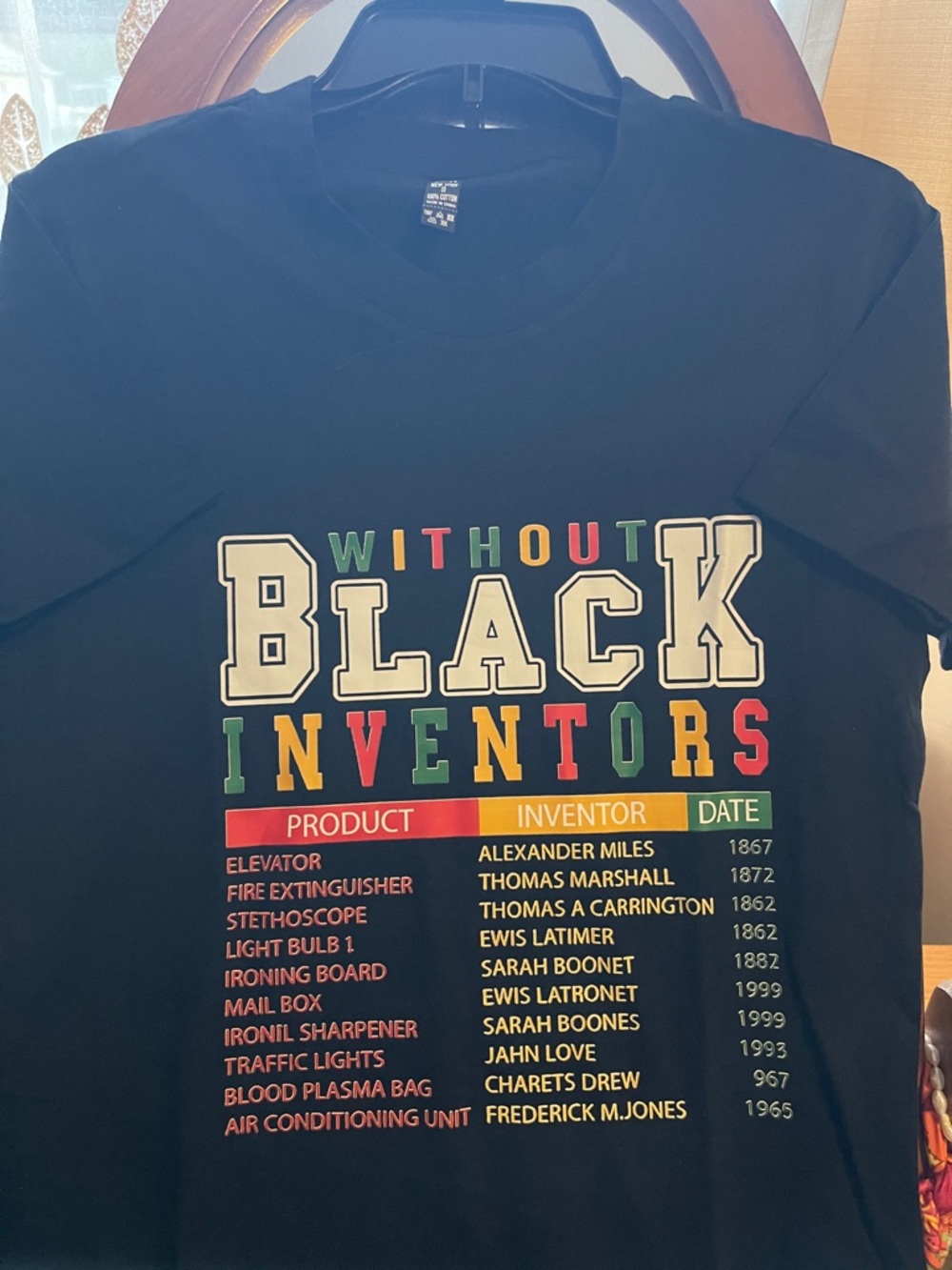 Black Short Sleeve Tee - "Without Black Inventors" Graphic